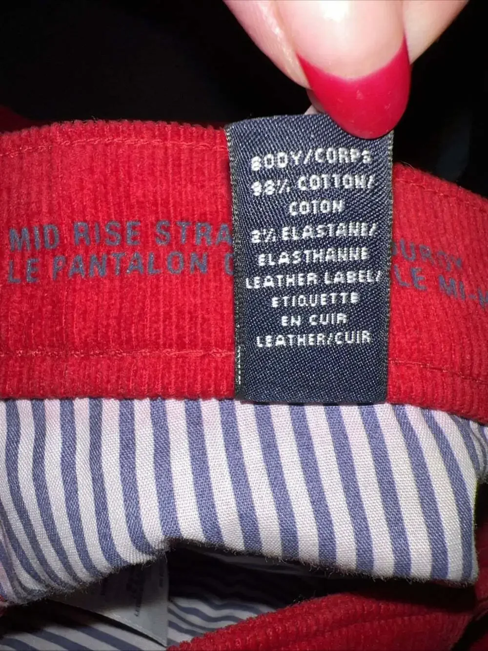 Lands End Red Corduroy Pants Girls Size 4
